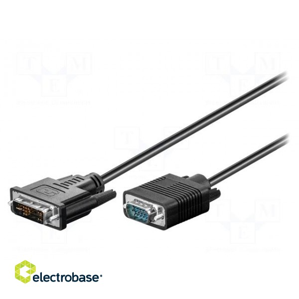 Cable | D-Sub 15pin HD plug,DVI-I (24+5) plug | 2m | black
