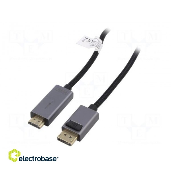 Cable | DisplayPort 1.2,HDMI 2.0 | DisplayPort plug,HDMI plug | 3m