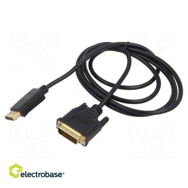 Cable | DisplayPort plug,DVI-D (24+1) plug | Len: 1.8m | black