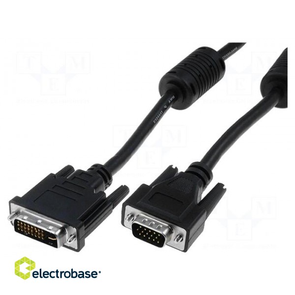 Cable | dual link | D-Sub 15pin HD plug,DVI-I (24+5) plug | 2m
