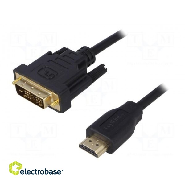 Cable | DVI-D (18+1) plug,HDMI plug | 3m | black