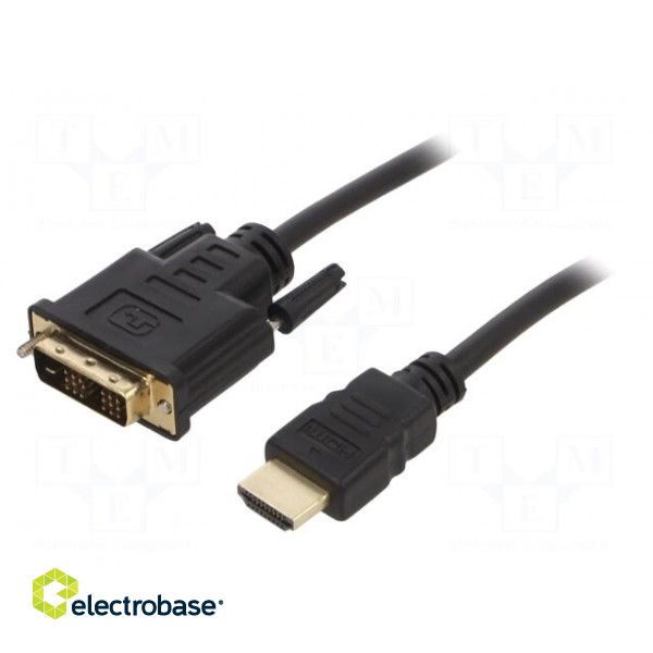 Cable | DVI-D (18+1) plug,HDMI plug | PVC | 1.8m | black | 30AWG