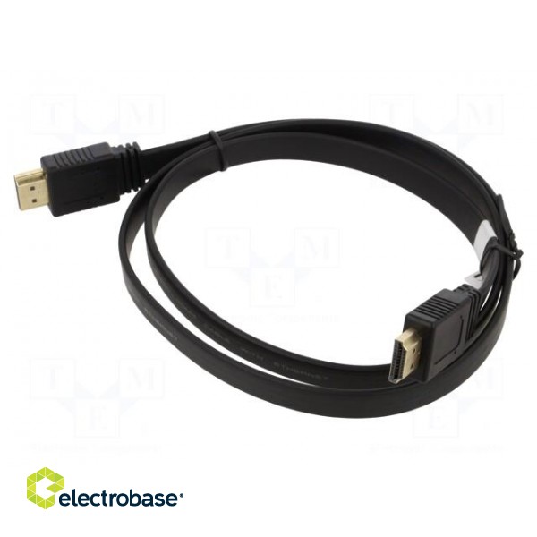 Cable | HDCP 2.2,HDMI 2.0,flat | HDMI plug,both sides | PVC | 1m