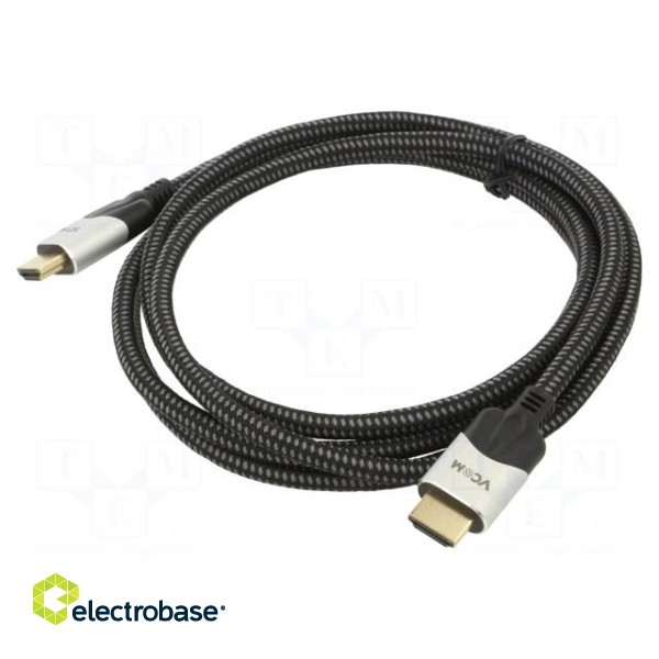 Cable | HDCP 2.2,HDMI 2.1 | HDMI plug,both sides | PVC | textile | 2m