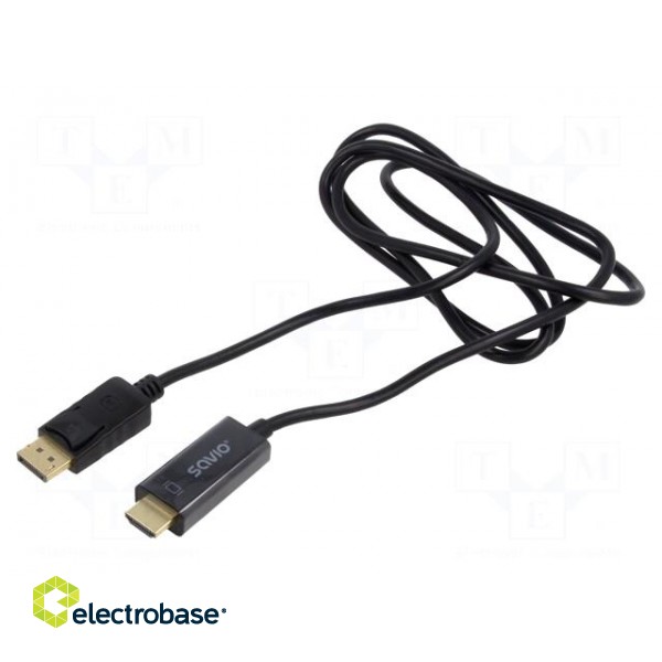 Cable | HDMI 1.4 | DisplayPort plug,HDMI plug | Len: 1.5m | black