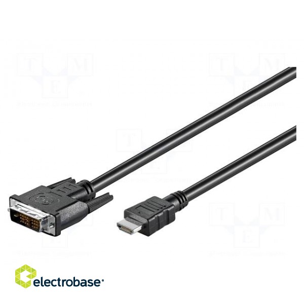 Cable | HDMI 1.4 | DVI-D (18+1) plug,HDMI plug | 3m | black