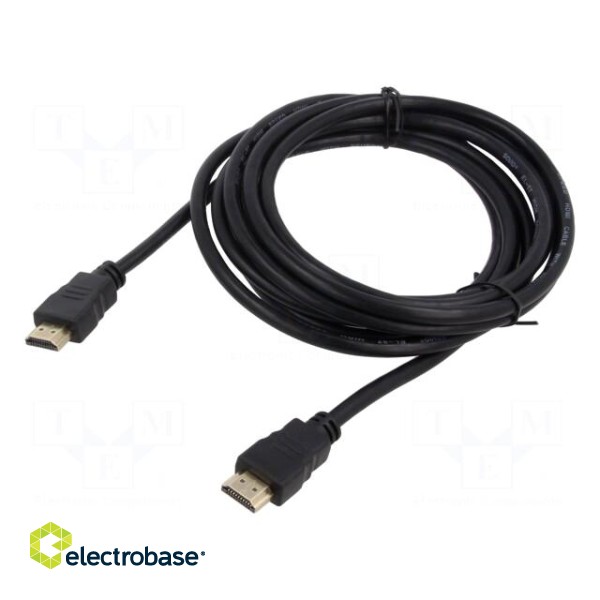 Cable | HDMI 1.4 | HDMI plug,both sides | Len: 3m | black | 30AWG