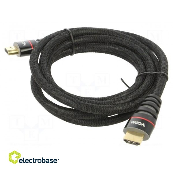 Cable | HDMI 1.4 | HDMI plug,both sides | PVC | textile | 1.8m | black
