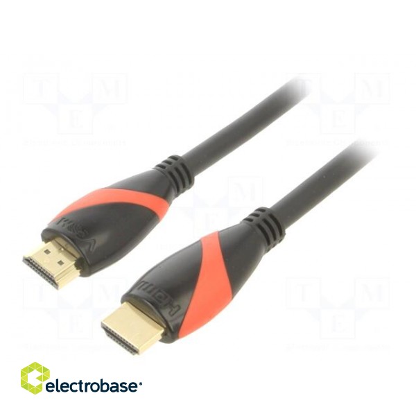 Cable | HDMI 1.4 | HDMI plug,both sides | PVC | 1.8m | black | Core: Cu