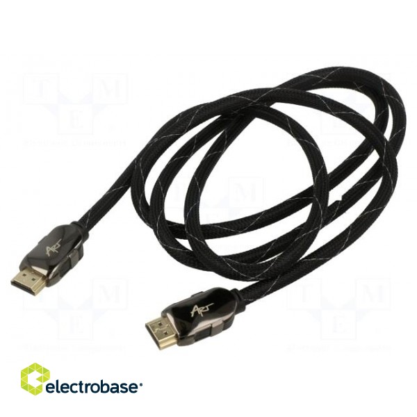 Cable | HDMI 1.4 | HDMI plug,both sides | textile | 1.5m | black