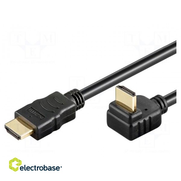 Cable | HDMI 1.4 | HDMI plug,HDMI plug 90° | 1.5m | black