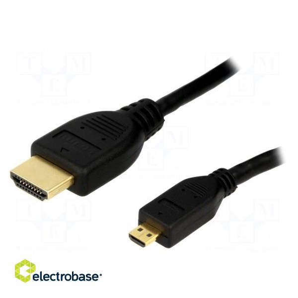 Cable | HDMI 1.4 | HDMI micro plug,HDMI plug | 1.5m | black