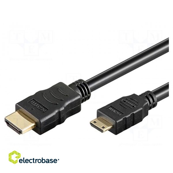 Cable | HDMI 1.4 | HDMI mini plug,HDMI plug | 1m | black