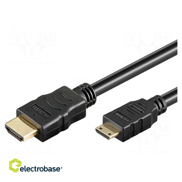 Cable | HDMI 1.4 | HDMI mini plug,HDMI plug | 3m | black