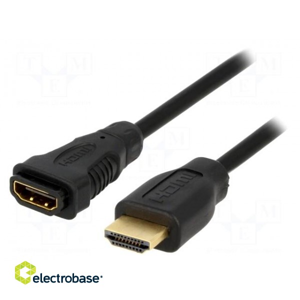 Cable | HDMI 1.4 | HDMI socket,HDMI plug | 1m | black