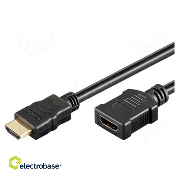 Cable | HDMI 1.4 | HDMI socket,HDMI plug | PVC | Len: 2m | black