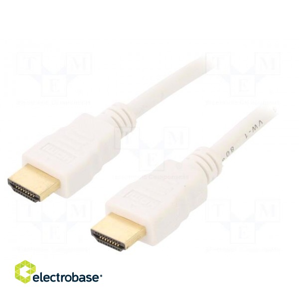 Cable | HDMI 2.0 | HDMI plug,both sides | PVC | 1.8m | white | 30AWG