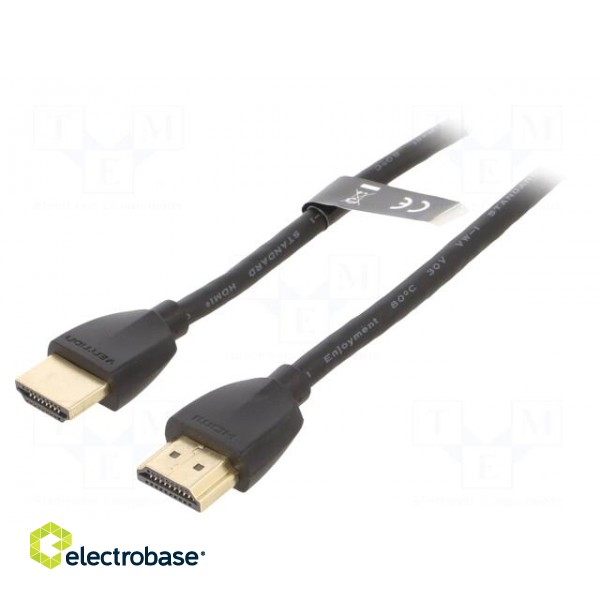 Cable | HDMI 2.0 | HDMI plug,both sides | PVC | 2m | black | 32AWG