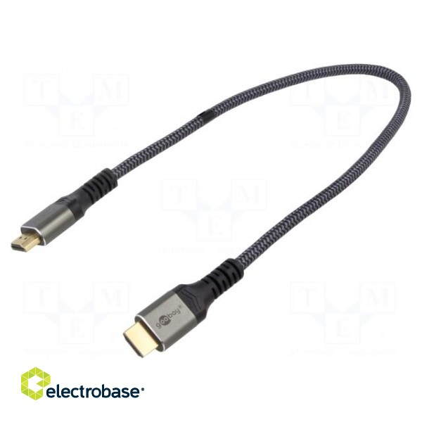 Cable | HDMI 2.0 | HDMI plug,both sides | PVC | textile | Len: 0.5m