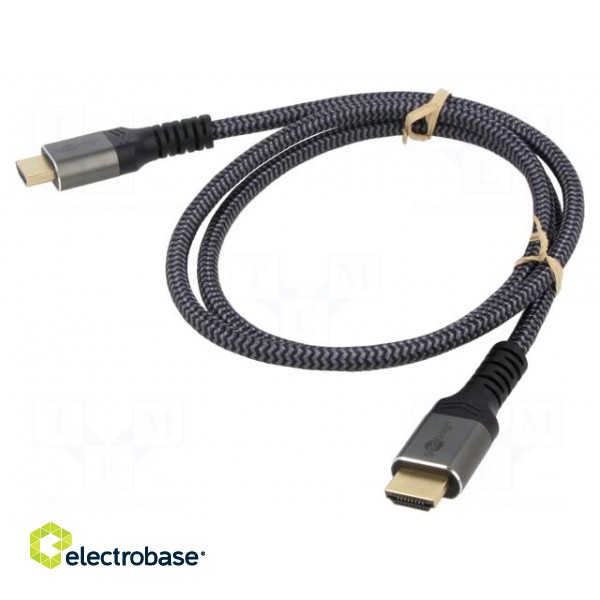 Cable | HDMI 2.0 | HDMI plug,both sides | PVC | textile | Len: 5m