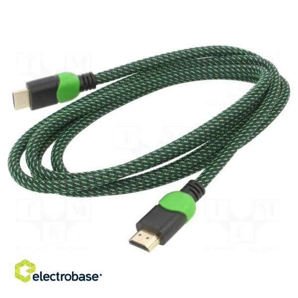 Cable | HDMI 2.0 | HDMI plug,both sides | textile | Len: 1.8m | 30AWG