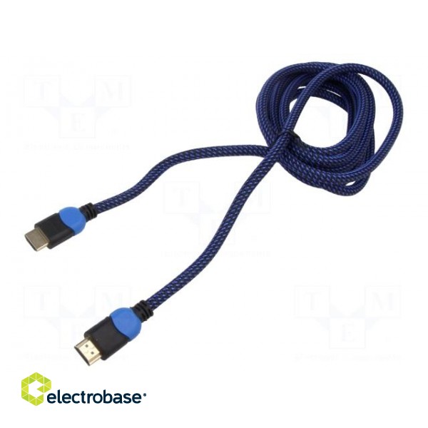 Cable | HDMI 2.0 | HDMI plug,both sides | textile | Len: 3m | 30AWG