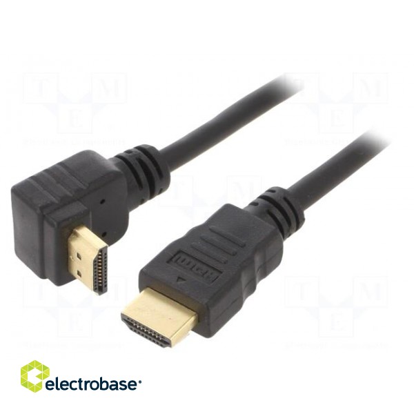 Cable | HDMI 2.0 | HDMI plug,HDMI plug 90° | PVC | 4.5m | black | 30AWG