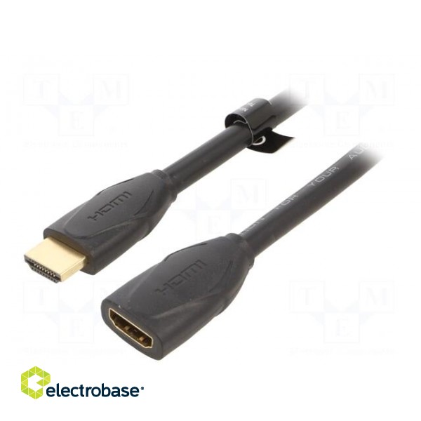 Cable | HDMI 2.0 | HDMI socket,HDMI plug | PVC | 2m | black | 30AWG