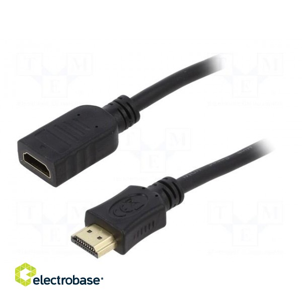 Cable | HDMI 2.0 | HDMI socket,HDMI plug | PVC | 3m | black | 30AWG