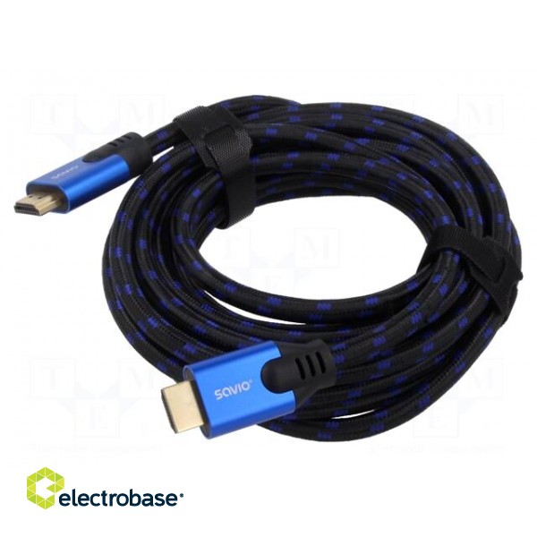 Cable | HDMI 2.1 | HDMI plug,both sides | textile | 5m | black