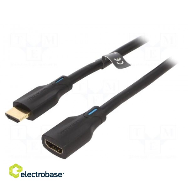 Cable | HDMI 2.1 | HDMI socket,HDMI plug | PVC | 1m | black | 28AWG