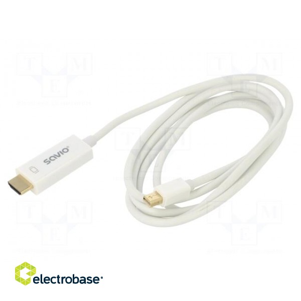 Cable | HDMI plug,mini DisplayPort plug | Len: 1.8m | white | 30AWG