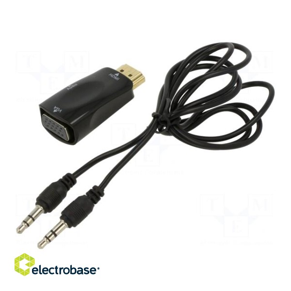 Converter | D-Sub 15pin HD socket,HDMI plug | black фото 1