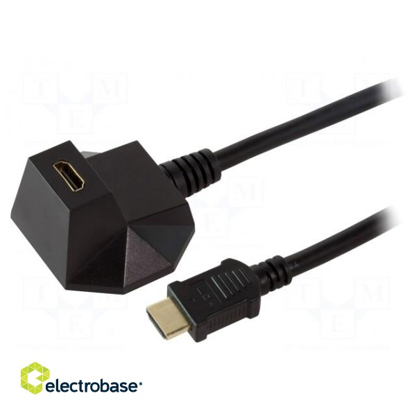 HDMI extender | HDMI socket,HDMI plug | black | Features: shielded