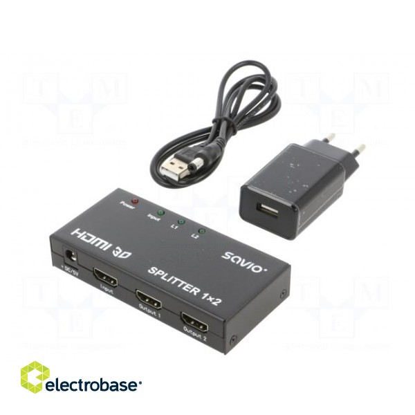 Splitter | black | Input: DC socket,HDMI socket image 1