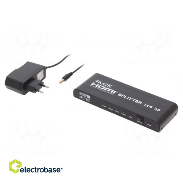 Splitter | HDCP,HDMI 1.4 | black | Input: HDMI socket paveikslėlis 1