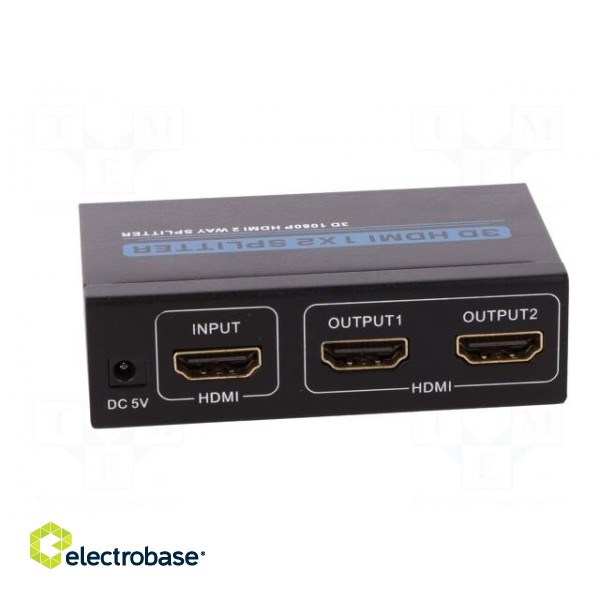 Splitter | HDMI 1.3 | black | Input: DC socket,HDMI socket image 6
