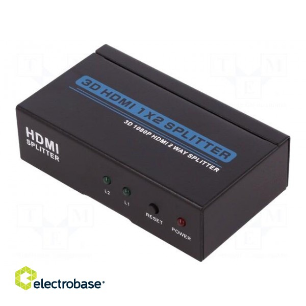 Splitter | HDMI 1.3 | black | Input: DC socket,HDMI socket image 1
