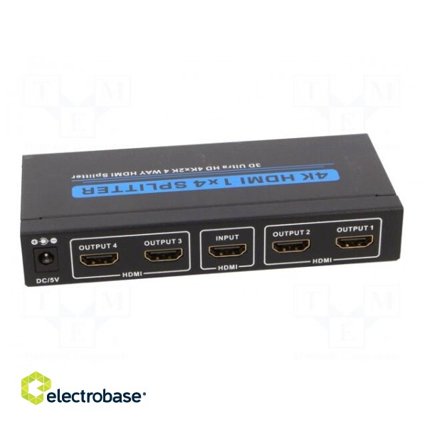 Splitter | HDMI 1.4 | Colour: black | Input: DC socket,HDMI socket image 5