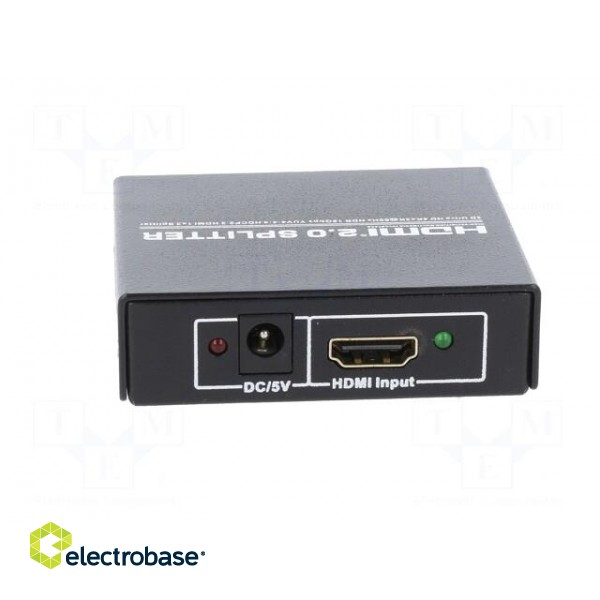 Splitter | HDMI 2.0 | black | Input: DC socket,HDMI socket paveikslėlis 5