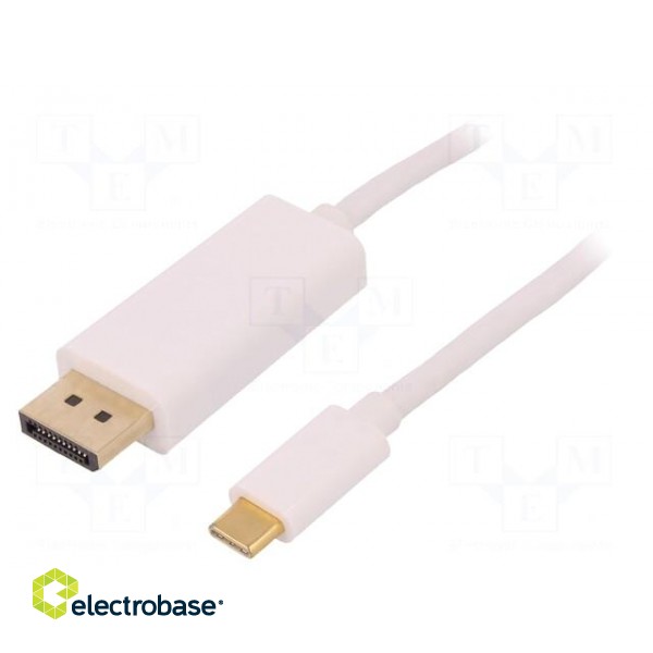 Adapter | DisplayPort 1.2,HDCP,USB 3.0 | 1m | Colour: white