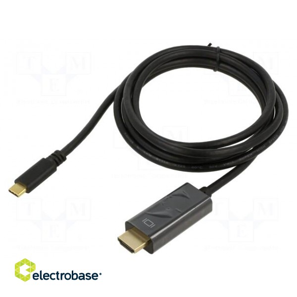 Adapter | HDMI 1.4 | HDMI plug,USB C plug | 1.8m | black | Core: Cu