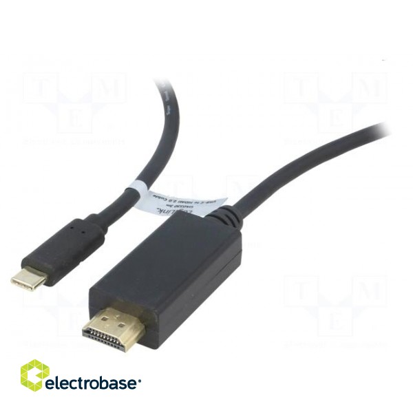 Adapter | HDMI plug,USB C plug | 3m | black | 32AWG