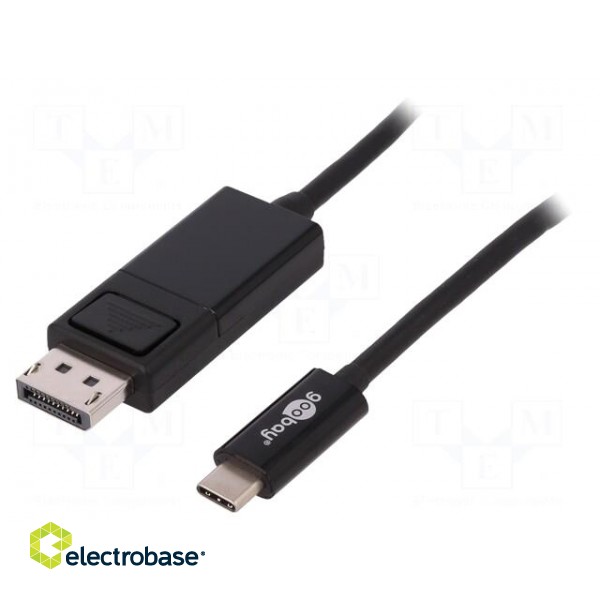 Adapter | High Speed | DisplayPort plug,USB C plug | 1.2m | black
