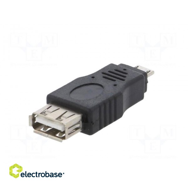 Adapter | OTG,USB 2.0 | USB A socket,USB B micro plug | black image 6