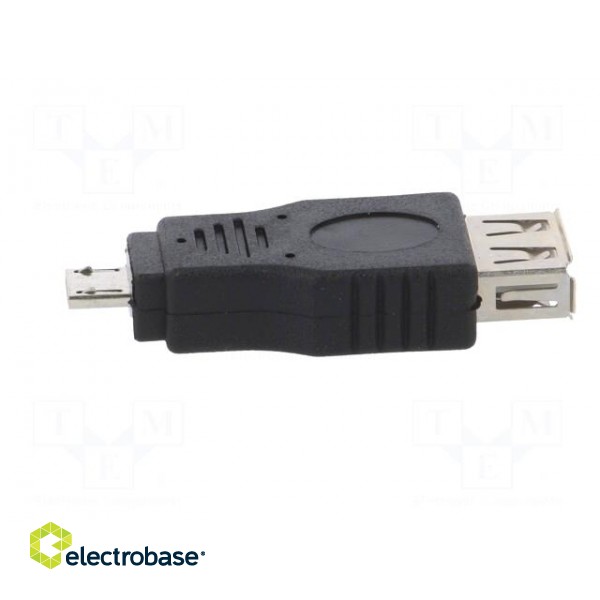 Adapter | OTG,USB 2.0 | USB A socket,USB B micro plug | black image 3