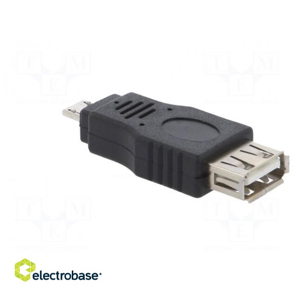 Adapter | OTG,USB 2.0 | USB A socket,USB B micro plug | black image 4