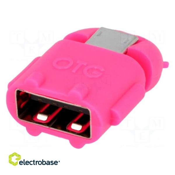 Adapter | OTG,USB 2.0 | USB A socket,USB B micro plug image 1