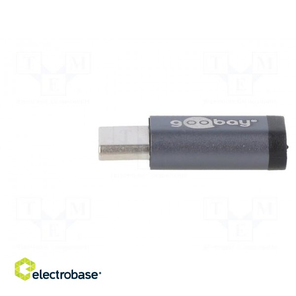 Adapter | OTG,USB 2.0 | USB B micro socket,USB C plug | grey paveikslėlis 3