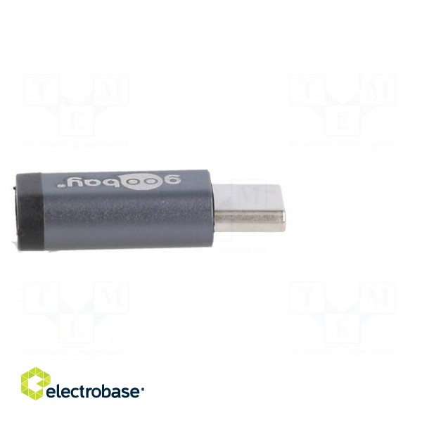 Adapter | OTG,USB 2.0 | USB B micro socket,USB C plug | grey paveikslėlis 7